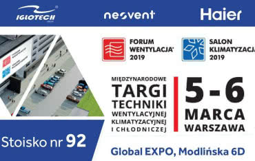 Iglotech wystąpi na Forum Wentylacja - Salon Klimatyzacja